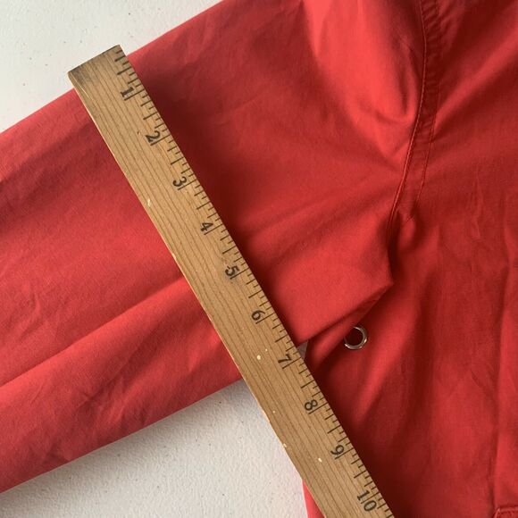 Larry Levine Sport Red Lightweight Parka Coat Snaps Zipper Hooded Jacket Medium - Picture 12 of 12